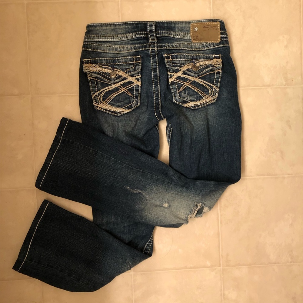 Silver Boot Cut Jeans